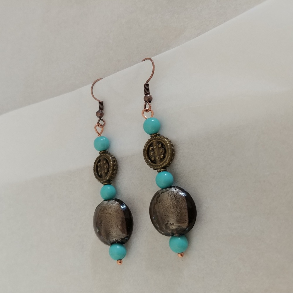 Brown & Blue earrings